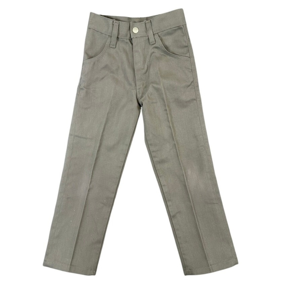 Vintage Farah Never Needs Ironing Pants Olive Green Made in USA Boys 22x18.5